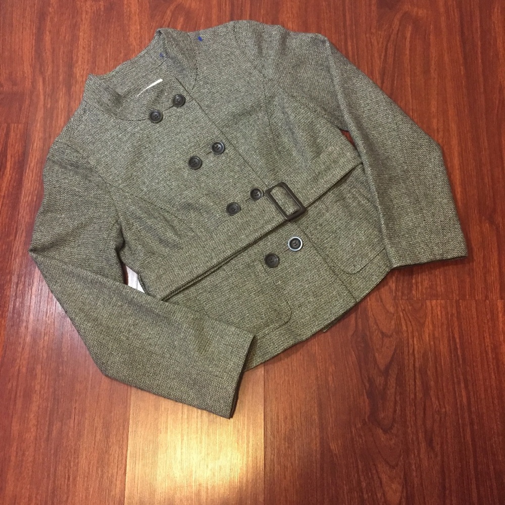 Ann Taylor Loft Tweed Belted Jacket